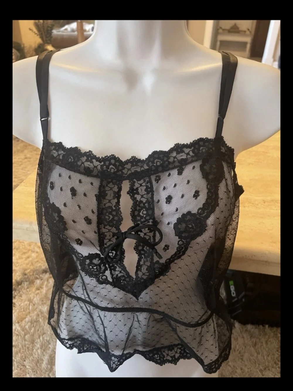 Black Lace GOSSARD ARTEMIS Camisole Union Label Small S Vintage Lingerie Beauty - Picture 2 of 15